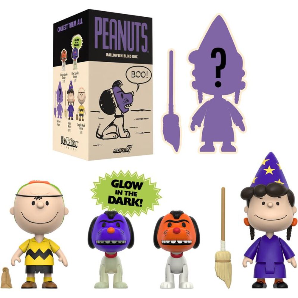 Super7 - Peanuts - Reaction Blind Box Wv7 - Halloween 12pc Flat  COLLECTIBLES